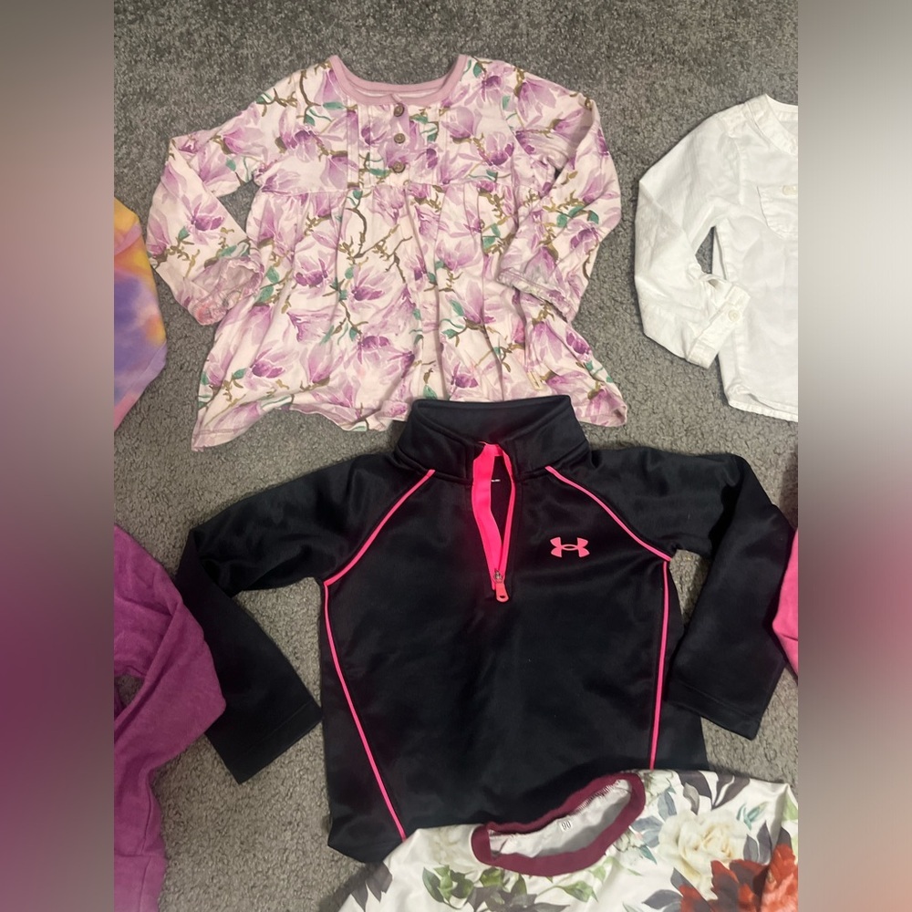 Set of 10 girls/ toddler/ 2T Winter long sleeve, Sweatshirt/ Zip-up shirt lot - Picture 3 of 8